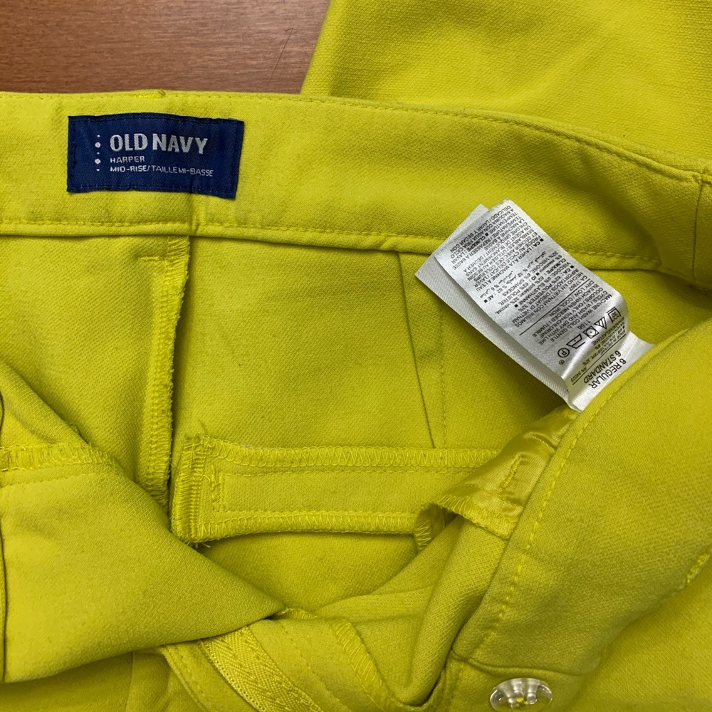 Yellow Cropped Work Pants - Picture 2 of 2
